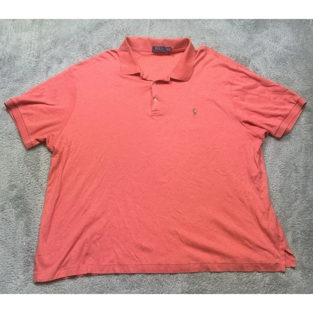 Ralph Lauren Polo Shirt Mens 3XB Pink Heather Flesh Pony‎ Classic Short Sleeve